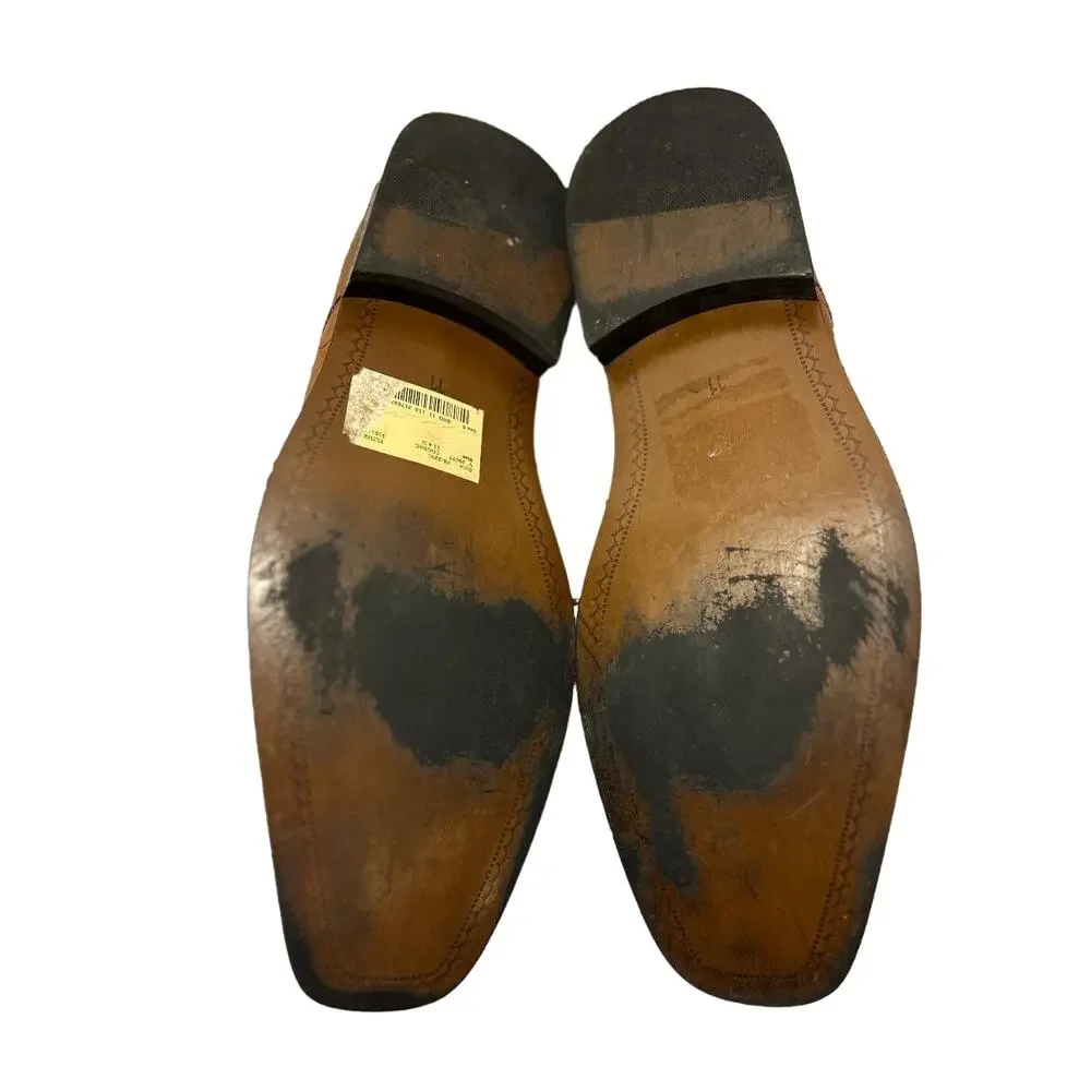 Mens “Fratelli Select” Leather Dress Oxford Shoe, Carmel Color, lace up,11 M
